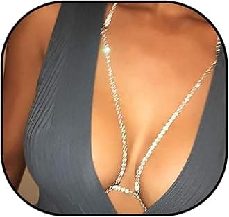 Rhinestone Chain Bra Crystal Body Chains for Women Necklace Sexy Bikini Nightclub Body Chain Jewelry