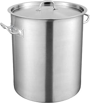 VEVOR Stainless Steel Stockpot, 42 Quart Large Cooking Pots, Multipurpose Cookware Sauce Pot with Lid & Handle, Heavy Duty Commercial Grade Stock Pot, Sanding Treatment, for Large Groups Events Silver