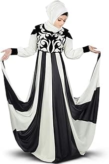 MyBatua Islamic Off White & Black Designer Eid & Party Wear Abaya Burqa AY-359