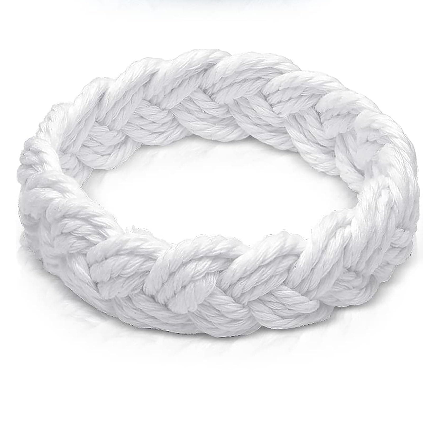 White Cotton Sailor Knot Bracelet (Medium)