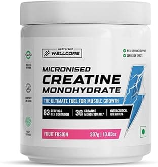 Wellcore - Pure Micronised Creatine Monohydrate | (307g, 83 Servings) | Fruit Fusion