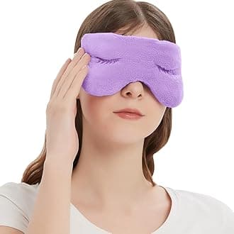 MEISENHOME Heated Eye Mask for Dry Eyes, Microwave Moist Heat Eye Compress with Flaxseed, Weighted Warm Eye Mask for Itchy Eyes, Stye, Sleeping, Relaxation, Therapy(Purple)