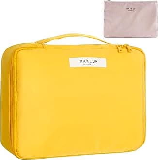 Travel Makeup Bag Cosmetic Bag Makeup Bag Toiletry bag for women and men, Yellow, Fashion