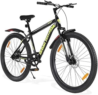Urban Terrain Galaxy Pro Steel High Performance Mountain Cycles for Men with Front Suspension & Dual Disc Brake MTB Bike 27.5 inch Single Speed | Ideal for 15+ Years, Frame Size : 17 inch (Green)