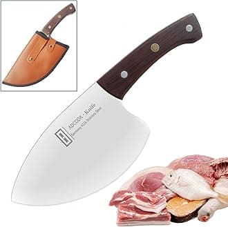 Cleaver Heavy Duty Fish Knives Professional Fillet Viking Cutting Boning Seafood Meat Kitchen Special Sharp Tuna Butcher Knife Full Tang with Sheath
