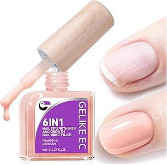 Nail Growth Strengthener for Woman: Nude Blush 6 in 1 Natural Nail Hardener Extra Strong and Growth - Nail Polish Hardener for Weak and Damaged Nails