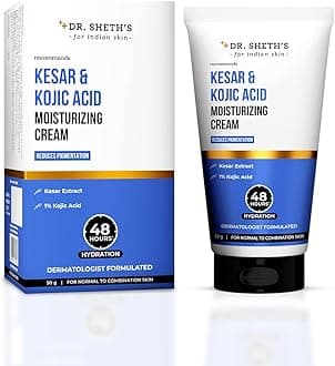 Dr. Sheth's Kesar & Kojic Acid Moisturizing Cream | For Normal to Combination Skin | Reduces Pigmentation | 48hr Deep Hydration | Non Sticky | Formulated with NMFs | For Men & Women |50g