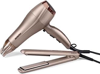 Paddle Travel Dry Airbrush, DC Dryer 1900W-2300W, Professional 2300W Hair Dryer & Smooth Pro 235 Hair Straightener Set for Salon-Quality, Ceramic Plates, Frizz-Free Styling, Beige - 5514PSDE
