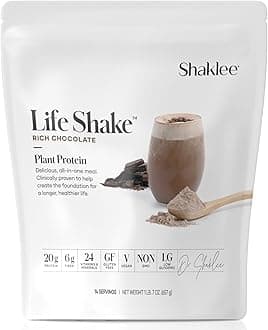 Shaklee Life Shake™ Plant Protein Rich Chocolate - Complete Meal Replacement with 20g Protein, 6g Fiber, 24 Vitamins & Minerals - Supports Satiety & Healthy Weight - Non-GMO - 14 Servings