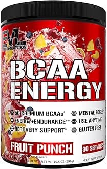 Nutrition BCAA Energy High Performance Amino Acid Supplement for Muscle Building, Recovery, and Endurance (Fruit Punch, 30 Servings)