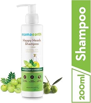 Happy Heads Natural Protein Hair Shampoo 200ml with Biotin, Horse Chestnut, Bhringraj and Amla. Sulfate Free, SLES Free