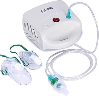 - Control D Durable Compressor Portable Nebulizer with Complete Kids & Adults Mask Kit (White)