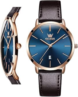 Women Wrist Watches Ultra Thin 6.5mm Minimalist Dress Fashion Leather Strap Quartz Waterproof Date Day Slim Watches for Ladies