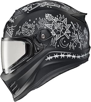 ScorpionEXO Covert FX Full Face Adult Motorcycle Helmet Street Fighter Style - Bluetooth Ready Speaker Pockets DOT ECE The Litas 2 (Black - Large)