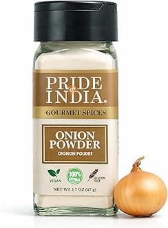 Pride of India – Onion Fine Ground – Gourmet Spice for Cooking – Pantry Essential – Adds Flavor to Sauces/Dips/Rubs/Marinades – Easy to Use – 1.7 oz. Small Dual Sifter Jar
