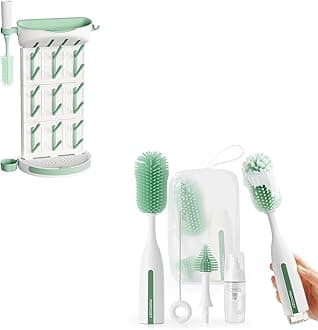 MomcozyDIY Larger Bottle Drying Rack Bottle Brush Kit Pro