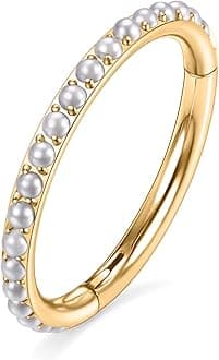 FUNLMO 20G 18G 16G 12G Nose Ring Hoop Conch Rook Daith Helix Tragus Piercing Jewelry 316L Surgical Steel Cartilage Earring Conch Hoop Earring Septum Jewelry Belly Lip Ring 5mm to 14mm