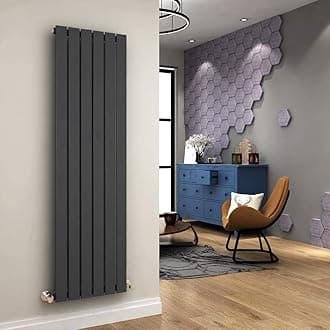ELEGANT 1600 x 452 mm Anthracite Vertical Column Radiator Single Flat Panel Designer Bathroom Radiator