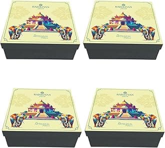 MAX JAAR x BARIKIYAN - The Royal Echoes Premium Gift Box for Return Gifts, Personal & Corporate Gifting, Invitations | Designer Keepsake for storing home/office items - Large (Pack of 4)