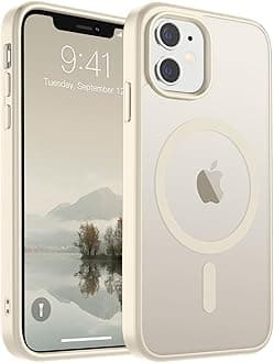 SUPFINE Magnetic for iPhone 11 Phone Case [Compatible with MagSafe] [10 FT Military Grade Drop Protection] Slim Translucent Matte Shockproof with Anti-Fingerprint Phone Case,Antique White