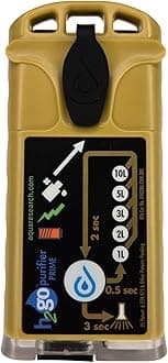 Prime Survival Water Purifier, 5 mg/L, Camping Water Purifier, Tactical Survival Gear, Emergency Water Filtration, Hiking Gear Essential with Virtually Unlimited Purification