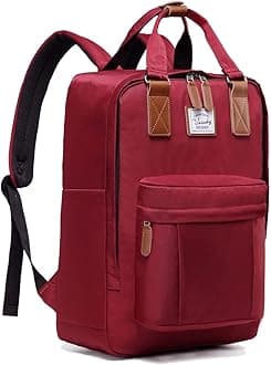 School Backpack for Women Men, Travel Backpack Water Resistant College High School Computer Bag Student Bookbag,Burgundy