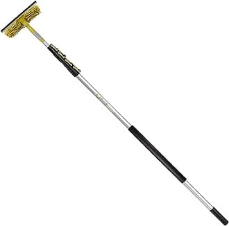 DOCAZOO Telescopic Pole for Cleaning - Window Cleaning Kit, Ceiling Cleaning, Feather Duster, Snow Removal, Window Squeegee, High Reach Indoor & Outdoor Kit - (30Ft Extension Pole with Squeegee)