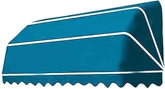 French Curved Retractable Awning Folding Patio Awning Canopy, Balcony Canopy, Polyester Foldable Awning, Diy Courtyard Retractable Awning For Yard, Balcony, Porch 85 * 60 * 60cm Lake Blue