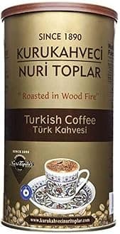 Turkish Coffee Nuri Toplar,Kurukahveci Nuri Efendi, Arabica Cofee Bean,Forged, Authentic Turkish Specialty, Fresh Roasted,Roasted in wood fire Non-GMO By Nuri Efendi 500 gr 17.6 oz Turk Kahvesi Halal قهوة تركية ، قهوة عثمانية_AB