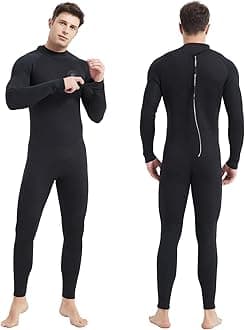 Lemorecn Mens Wetsuits Jumpsuit Neoprene 5/4mm Full Body Diving Suit for Men (3052-2XL), Mens 5/4mm Black