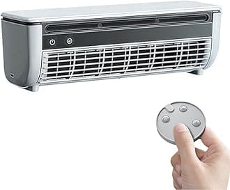 No Drilling Wall Air Conditioner Fan,Kitchen Ductless Air Conditioner Fan with Remote Control,Ice Mist Cooling Fan 6000 mAh USB Charging,Quickly Cooling,for Camping,Car,Bedroom (White)