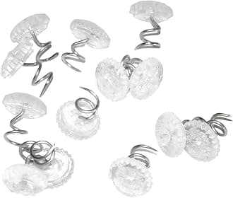 Attmu 60 Pcs Upholstery Tacks Headliner Pins Clear Heads Twist Pins for Slipcovers and Bedskirts, 0.5 Inches Bed Skirt Pins