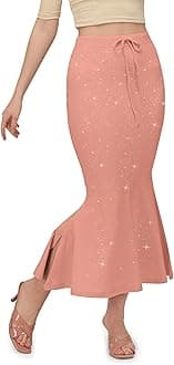Mehrang Shimmer Saree Shapewear Petticoat for Women, Cotton Blended,Petticoat,Skirts for Women,Shape Wear Dress for Saree