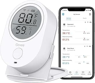Govee WiFi Temperature Humidity Monitor, Wireless Digital Indoor Hygrometer Thermometer with App Alerts, Temperature Sensor Humidity Gauge for Home Pet Garage Cropper Greenhouse(Don't Support 5G WiFi)