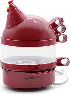 Maverick SEC-14 HENRIETTA HEN EGG COOKER | 14 Egg Capacity Electric Egg Maker for Hard, Soft & Poached Eggs | Fun Retro Hen Design, Dishwasher Safe - Red