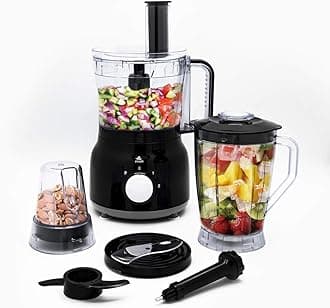 evvoli 600W Food Processor 2.0L With Blender & Grinder Different Functions Black EVKA-FP20B
