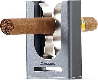 Magnetic Cigar Holder - Ultimate Golf Accessory for Cigar Lovers, Magnetic Grip and Loop Strap for Golf Cart, Adjustable Clip (30-60 Ring Gauge), Aluminum Alloy, For Golfing, Grilling, Fishing (Medium Gray)