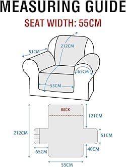 H.Versailtex 100% Waterproof Sofa Cover Non-Slip Sofa Slipcovers Couch Coverss from Pets Seat Width 55CM (1 Seater, Beige)