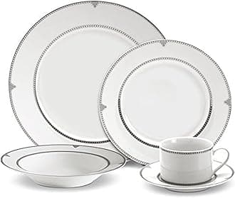 Mikasa Regent Bead 40-Piece Porcelain Dinnerware Set, Service for 8