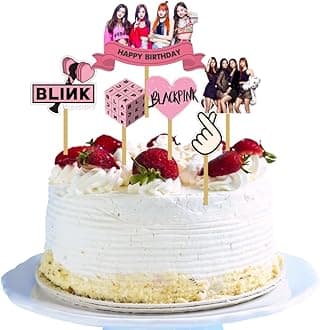 Pretty Ur Party Blackpink theme Cake Topper, Cake Toppers for Kids, Girls, Cake Decoration Supplies, K-Pop theme Cake Accessories, Handmade Topper