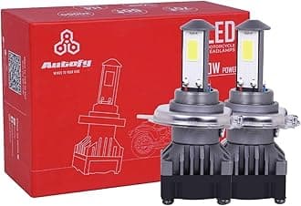 Autofy NightHawk 40W Super Bright H4 LED Headlight Bulb for Bikes Scooter LED Light for Biking 6000 Lumens 8000RPM Fan - Fast Cooling Full Aluminum Body Bike LED Light [30 Months Warranty - Pack of 2]