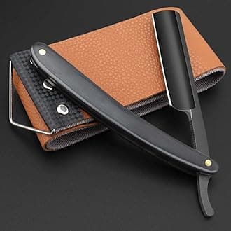 Professional Straight Edge Barber Razor,Straight razors for men, Premium Stainless Steel Shaver Razor with Shaving Strop for Men Home & Salon Grooming Using (NO.179)