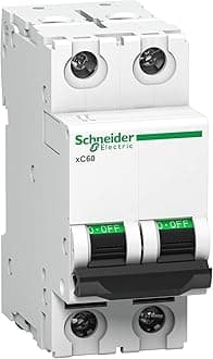 Acti9 32A 2-Pole MCB (C Curve, Multicolour) | Miniature Circuit Breaker for Overload & Short-Circuit Protection | DIN Rail Mount | IEC/EN Certified | Compact & Durable (A9N2P32C)