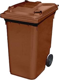 Brown 360 ltr Wheelie Bin - Large Size Household Wheelie Bin (For Many Councils) - Tough & Durable - For All Your Outdoor Rubbish & Recycling - EN840 Certified & Tested