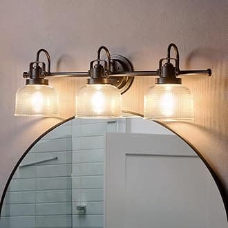 Luxury Industrial Chic Bathroom Vanity Light, Large Size: 8.75" H x 26.25" W, with Modern Famrhouse Style Elements, Fashion Bronze Finish, UHP2044, Harlow Collection