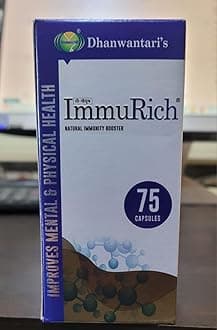 Dhanwantari's Immurich Immunity Boosters for Adults - 75 Cap | A2 Cow Colostrum | 52% IgG| Boosts Immunity | Helps Build Strength & Stamina | Builds Overall Health