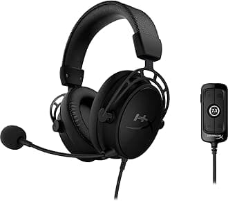 HyperX Cloud Alpha S Gaming Headset - 7.1 Surround Sound, Dual Chamber Drivers, Durable Aluminum Frame, Detachable Cable Noise Cancellation Microphone for PC, PS5, PS4 Control Mixer Black (Renewed)