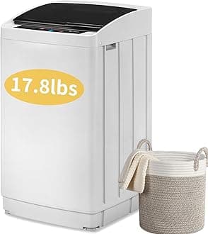 Winado Full Automatic Washing Machine, 17.8Lbs Top Load Portable Washer with Drain Pump, 8 Wash Programs 5 Water 2 in 1 Washer and Dryer for Apartments, RV, Camping