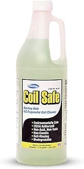 ComStar 90-299 Coil Safe Professional Grade Neutral pH Evaporator and Condenser Coil Cleaner, 1 quart Bottle, Green