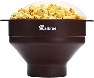Original Salbree Microwave Popcorn Popper, Silicone Popcorn Maker, Collapsible Bowl BPA Free - 20+ Colors Available (Chocolate)